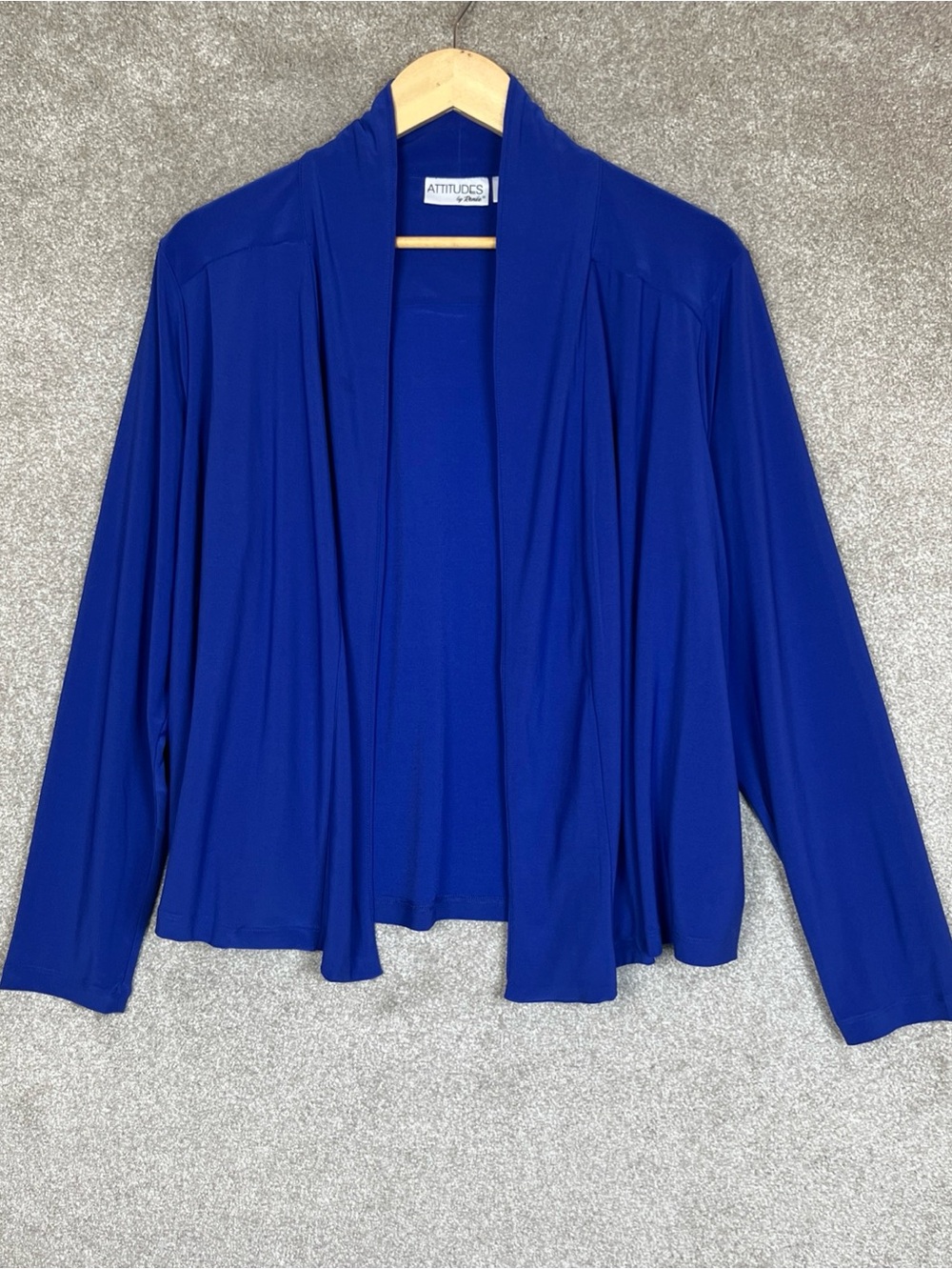 Attitudes by Renee Cardigan Womens 1X Blue Long Sleeve Stretch Lightweight-5201